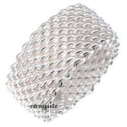 925 Sterling Silver Imported Filled Mesh Ring with 925 Marking (Size 7/8/9)